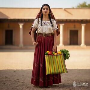 LARGE Mexican Mesh Market Bag - Vibrant & Durable 18 x 17 x5 in